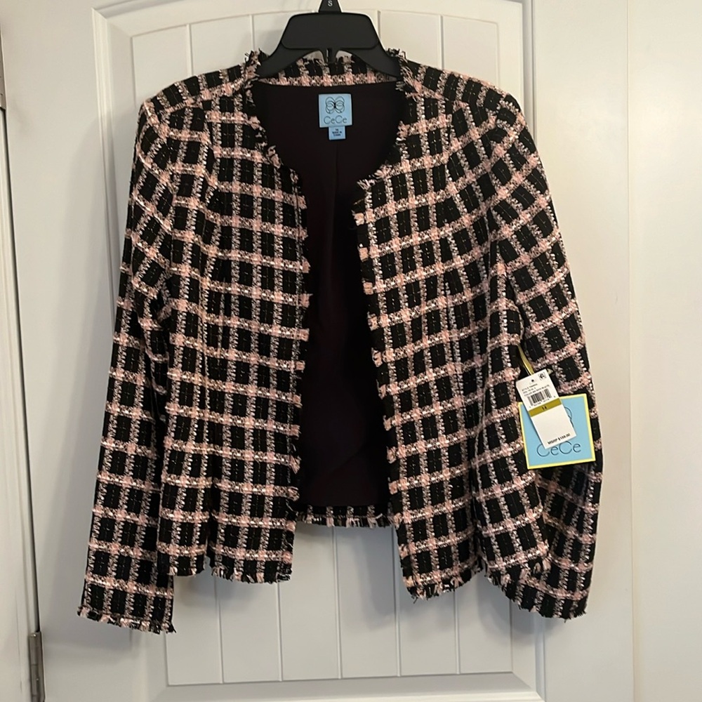 Cece Tweed Jacket Pink/Blk 14